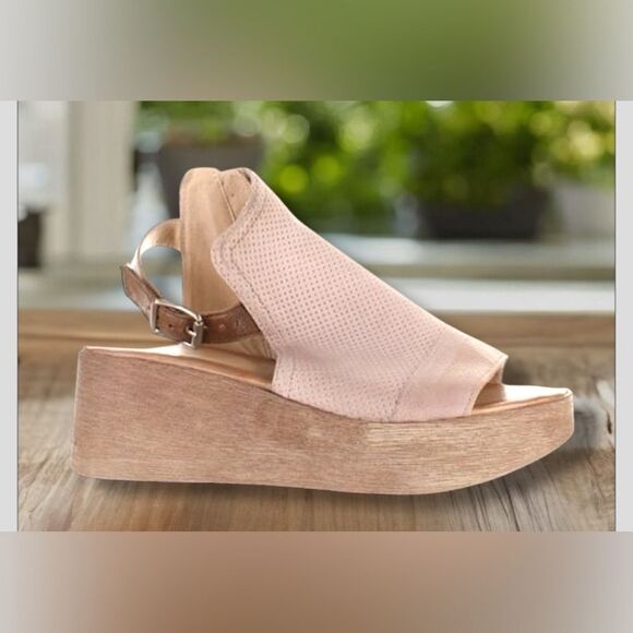 Miz Mooz Giselle Pearl Leather Ankle Strap Sandal Wedge Heels EUR 39 US 8.5 - 9 - Picture 5 of 10